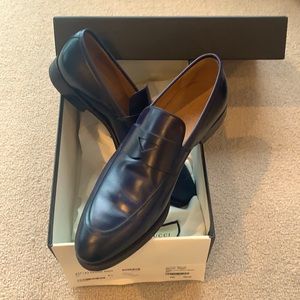 Gucci Men’s Spirit Blue Leather Loafers Size 9 1/2